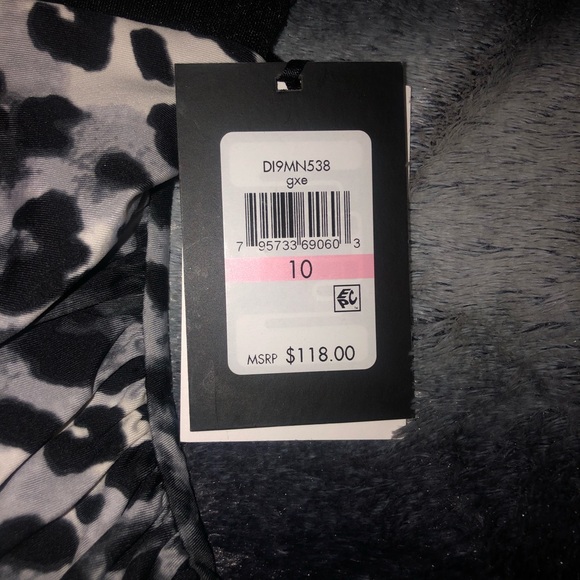 DKNY Animal Print Mesh Detail One Piece Swimsuit - Picture 15 of 15